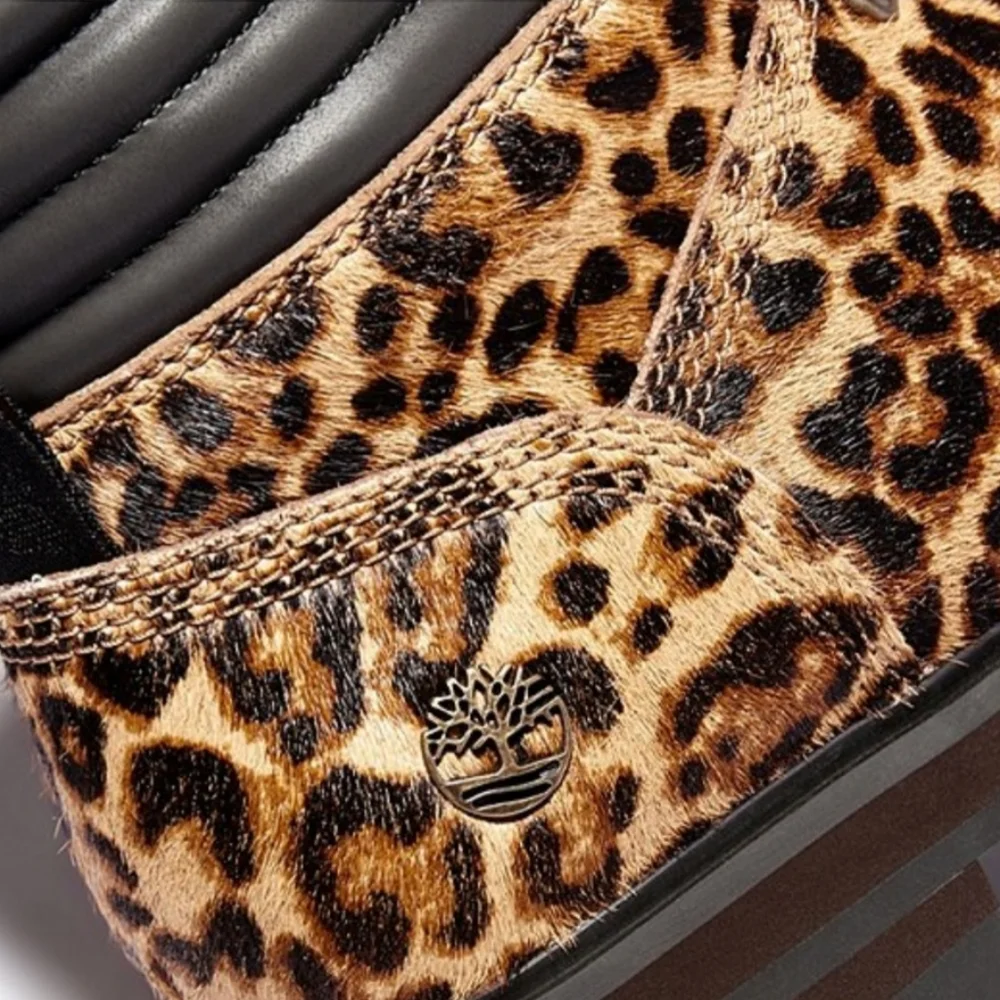 NWT Timberland London Square Leopard Print Calf Hair Mid Hiker Safari Boots - Picture 5 of 15